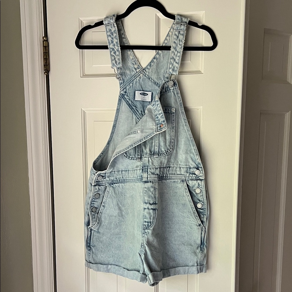 Old Navy Faded Blue Denim Overalls